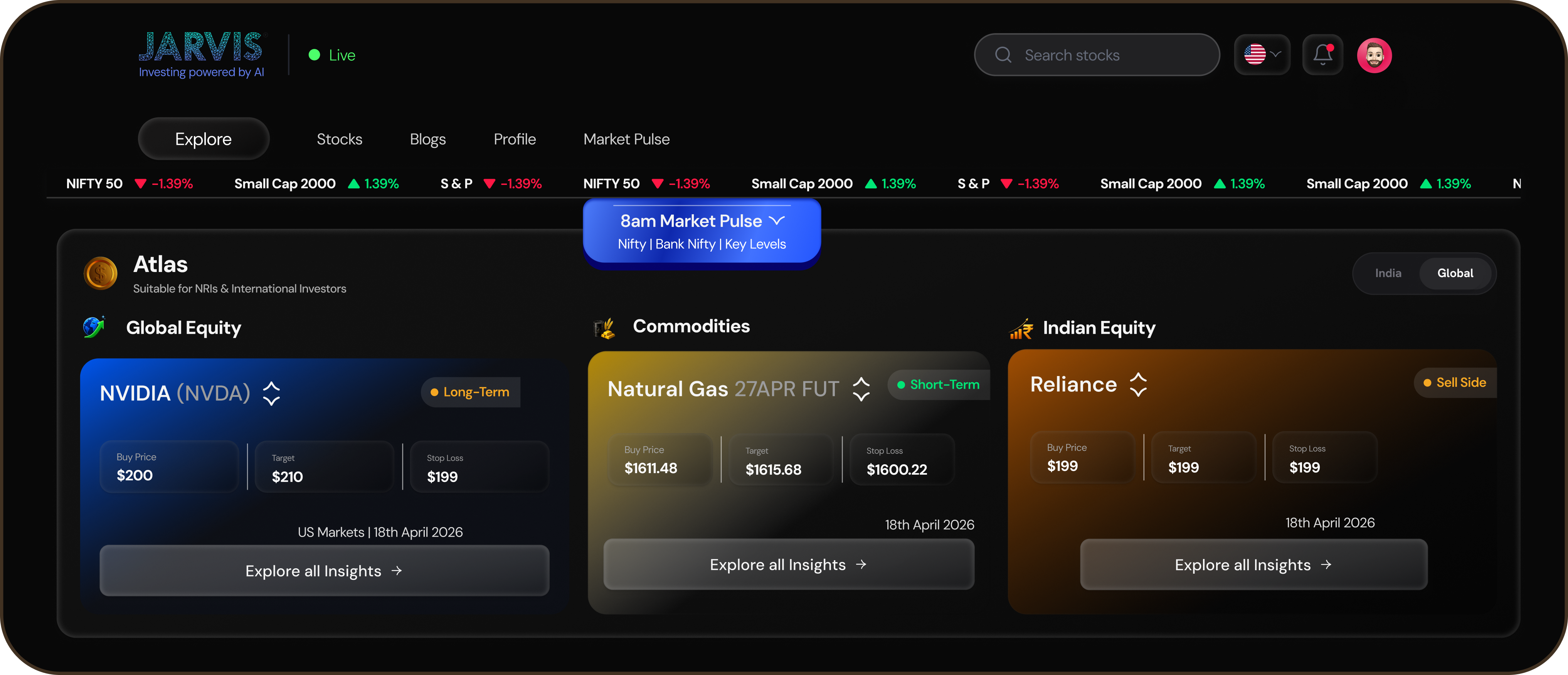 Global investment dashboard preview