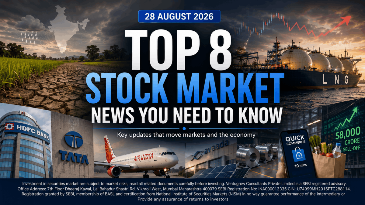 Stock market news cover 28th august 2026 1 - Jarvis Invest Banner for stock market news top 8 stock market news you need to know with date 28 august 2026 and imagery of energy banking aviation and markets