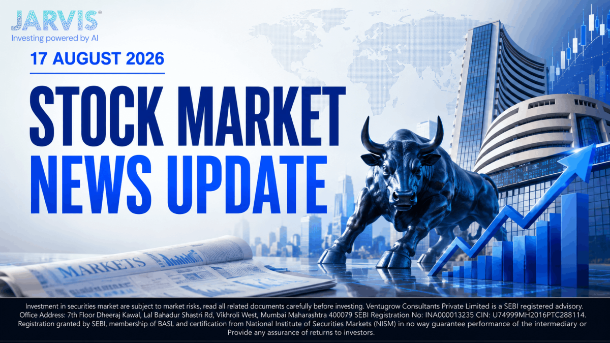 Untitled design - 2026-08-17T111831281 1 - Jarvis Invest Stock market news update banner with a blue bullish statue skyline and rising graphs date 17 august 2026