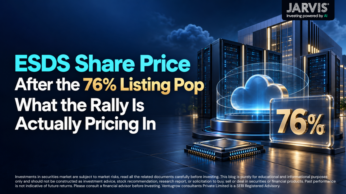 ESDS Share Price After the 76 Listing Pop - What the Rally Is Actually Pricing In - Jarvis Invest Esds share price after the 76 listing pop what the rally is actually pricing in