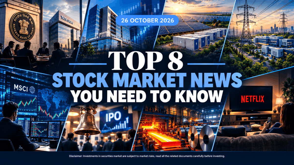 Banner collage for top 8 stock market news you need to know dated 26 october 2026 showing diverse finance scenes and markets